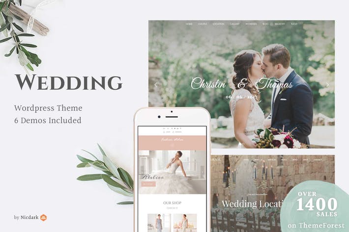 wedding-wordpress-theme-WXW3BKN.jpg Wedding WordPress Theme - Image 1