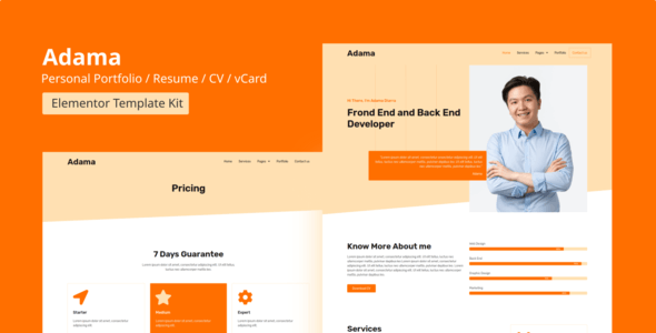 cover-image.png Adama - Personal Portfolio & Resume Elementor Template Kit - Image 1