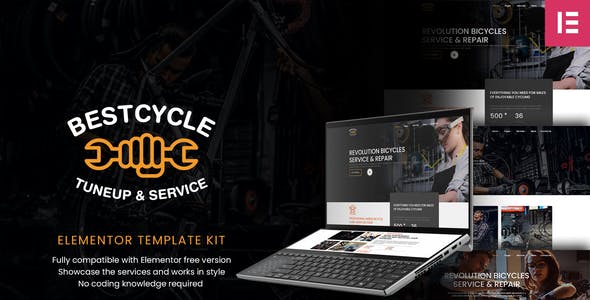 001Cover.jpg Bestcycle - Bicycle Repair & Service Elementor Template Kit - Image 1