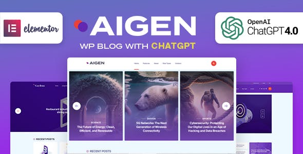 00_screenshot.jpg Aigen - Chatgpt and AI WordPress Blog Theme - Image 1