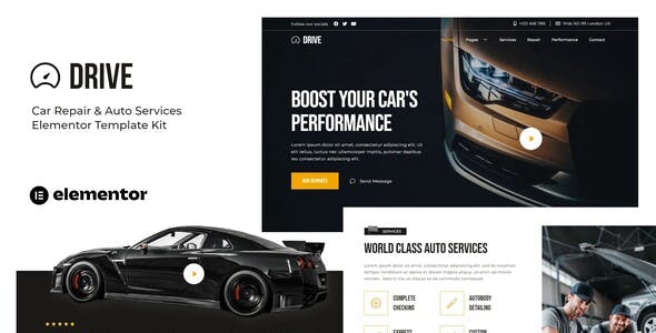 1cover.jpg Drive - Car Repair & Auto Service Elementor Template Kit - Image 1