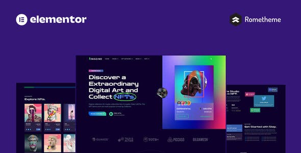 Cover-Template-Elementor-Kit-1.jpg IMAGINE - Creative NFT Portfolio Elementor Pro Full Site Template Kit - Image 1