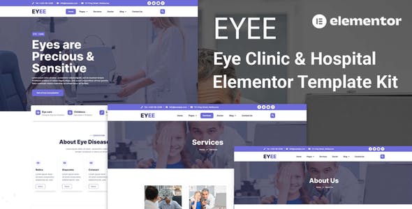 Eyee-Cover-Image.jpg Eyee - Eye Clinic & Vision Care Elementor Template Kit - Image 1