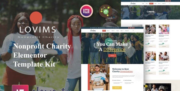 LovimsKit-Cover-Image.jpg Lovims - Charity NonProfit Elementor Template Kit - Image 1