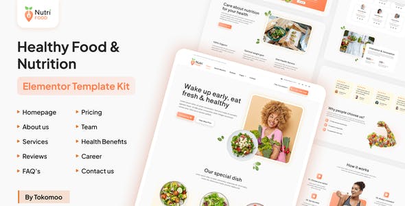 NutriFood-cover-image.jpg Nutri Food - Healthy Food & Nutrition Elementor Pro Template Kit - Image 1