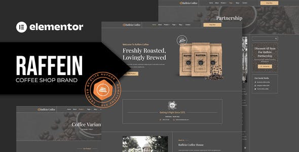 Raffein2-Coverimage-template-kit-2022.jpg Raffein - Coffee Shop Brand Elementor Template Kit - Image 1