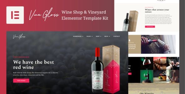 cover-vine-gloss-template-kit-v2.jpg Vine Gloss - Wine Shop & Vineyard Elementor Template Kit - Image 1