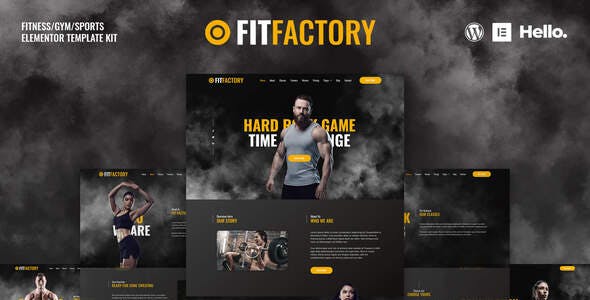 fitfactory_cover.jpg Fit Factory - Fitness Gym Elementor Template Kit - Image 1