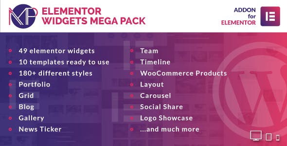 mega_pack_elementor_Preview.jpg Elementor Widgets Mega Pack - Addons for Elementor - Image 1
