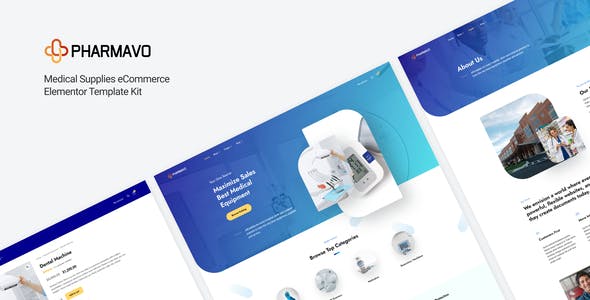 pharmavo_cover.jpg Pharmavo - Medical Supplies eCommerce Elementor Template Kit - Image 1
