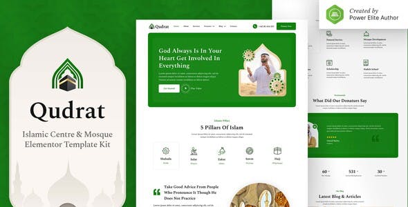 qudrat-cover.jpg Qudrat – Islamic Center & Mosque Elementor Template Kit - Image 1