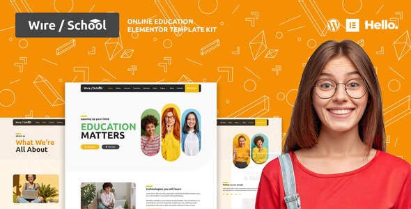 wireschool_cover.jpg Wire School - Online Education Elementor Template Kit - Image 1