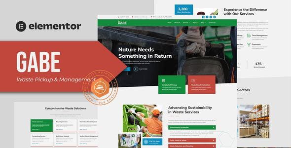 Gabe-Cover.jpg Gabe - Waste Pickup & Management Elementor Template Kit - Image 1