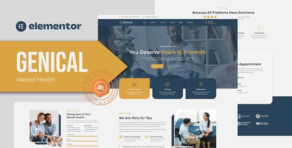 Genical-Cover.jpg Genical - Mental Health & Therapy Elementor Template Kit - Image 1