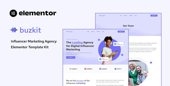 cover-111.jpg Buzkit - Influencer Marketing Agency Elementor Template Kit - Image 1