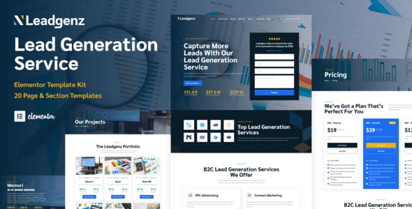 cover-42.jpg Leadgenz - Lead Generation & Sales Agency WordPress Elementor Template Kit - Image 1