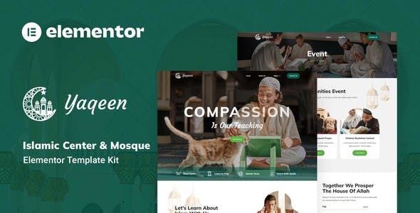 preview-1.jpg Yaqeen - Islamic Center and Mosque Elementor Template Kit - Image 1