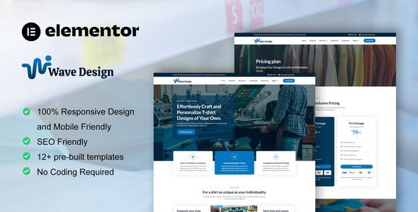 mainpreview-1.jpg WaveDesign - T Shirt Design & Printing Service Elementor Pro Template Kit - Image 1
