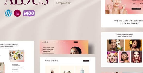 AlousElementorCover.jpg Alous - Beauty & Skin Care Ecommerce Elementor Pro Template Kit - Image 1