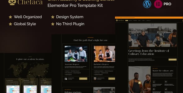 ChefacaCover.jpg Chefaca - Chef Academy & Cooking School Elementor Pro Template Kit - Image 1
