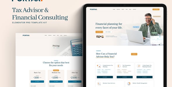 Cover-62.jpg Fortax - Tax Advisor & Financial Consulting Elementor Template Kit - Image 1