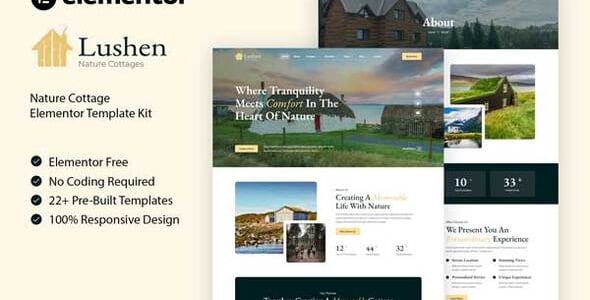 Lushen-Cover.jpg Lushen - Nature Cottage Elementor Template Kit - Image 1