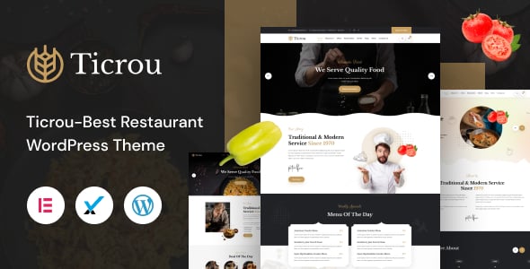 PreviewWP.jpg Ticrou - Restaurant WordPress Theme - Image 1