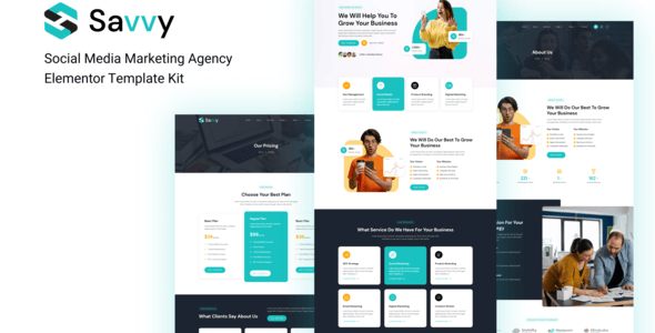 Savvy-Cover.png Savvy – Social Media Marketing Agency Elementor Template Kit - Image 1