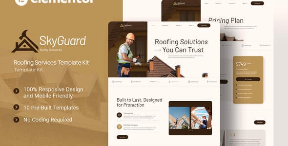 SkyguardPreview.jpg SkyGuard - Roofing Services Elementor Template Kit - Image 1