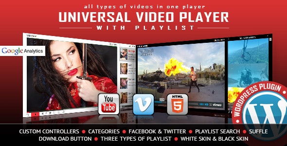 Universal-Video-Player-WP.jpg Universal Video Player - WordPress Plugin - Image 1